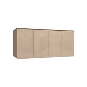 Armário Aéreo 4 Portas Kappesberg Adapt Nogueira/Macadâmia 155cm