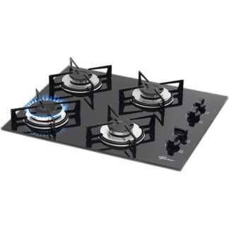 Cooktop A Gás Fischer 4 Bocas Superautomático Mesa De Vidro Temperado - Preto - Bivolt