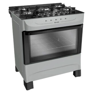 Fogão Mueller Mfv5bb 5 Bocas Automático Mesa De Vidro Temperado Com Ultra Chama - Titanium - Bivolt