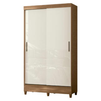 Guarda-Roupa Solteiro 2 Portas De Correr 2 Gavetas Fit Santos Andirá - Jequitibá/Off